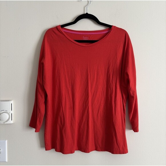 Boden Large US12 A Cup of Tea and My Supersoft‎ Cotton Shirt 3/4 Sleeve Preppy - Picture 1 of 5